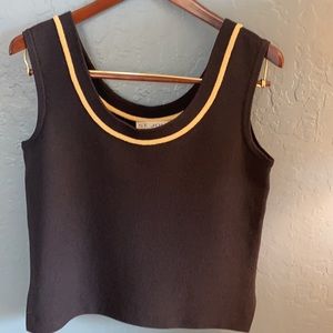 St. John black knit tank.